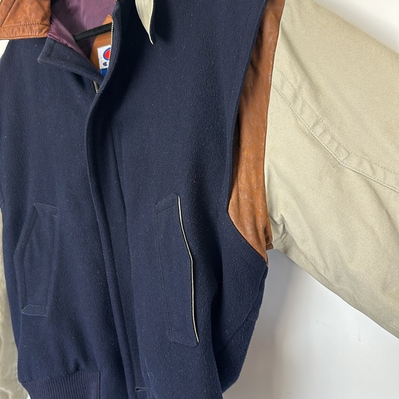 Champion Wool Varsity Bomber Leather Trim Vintage 90s Full Zip Jacket Mens m - Picture 4 of 6